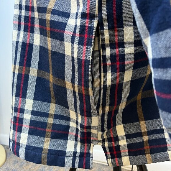 Five Brother Mens Navy Tan Plaid Flannel Shirt Button Front 3XL - Picture 6 of 10